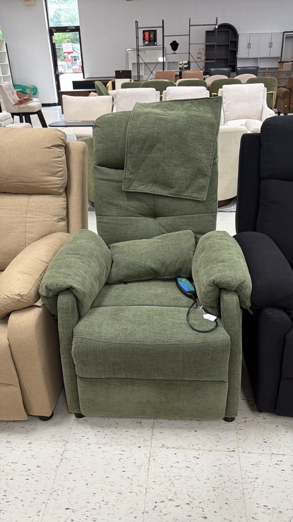 Green Upholstered Recliner Chair