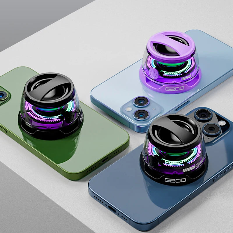 G200 Bluetooth Magnetic Speaker Portable Pocket Mini Light-Emitting Speakers Phone Stand Speakers Room Decorations Birthday Gift