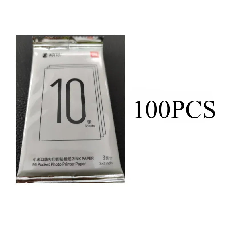 Xiaomi Original Pocket Printer Paper ZINK Self-Adhesive Photo Print Sheets for Xiaomi 3-Inch Mini Pocket Photo Printer Only Pape