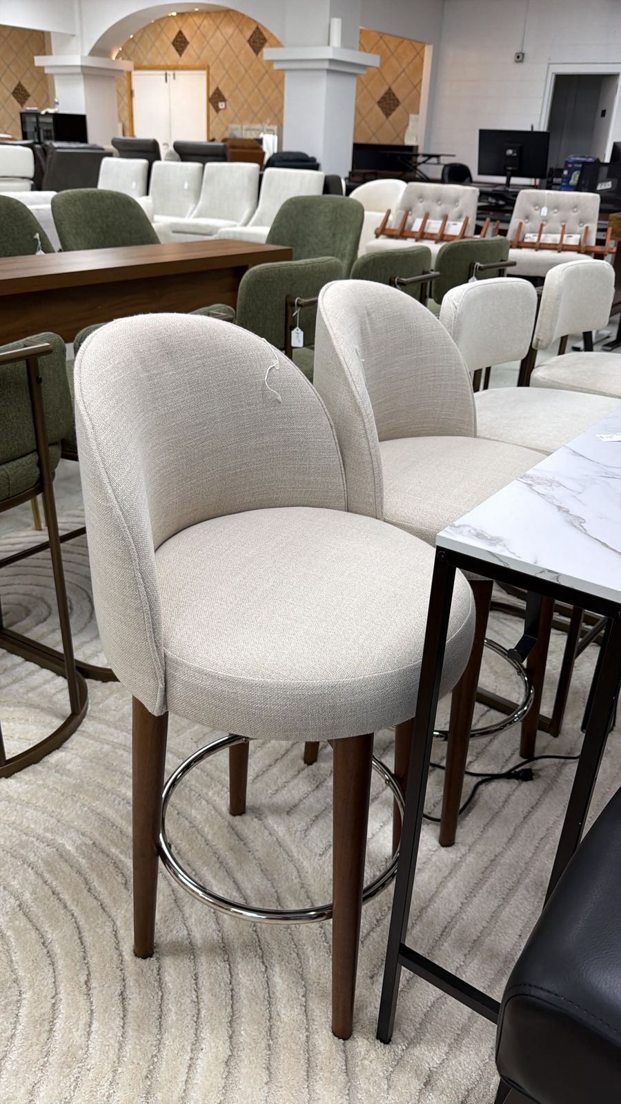 Modern Upholstered Bar Stool Set