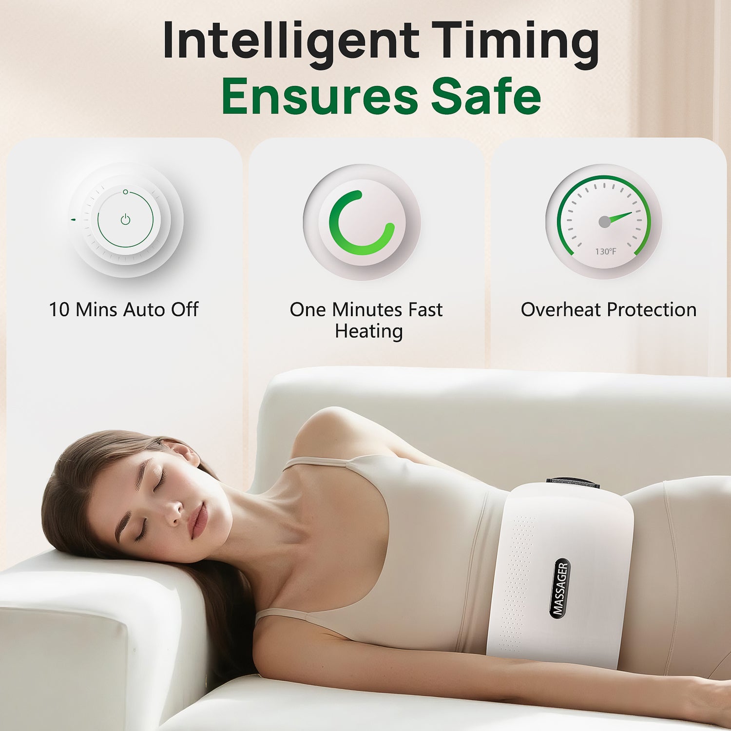 2025 Smart Bian Stone Abdominal Massager With Heat Light Wave Therapy Auto Kneading Home Wellness Solution