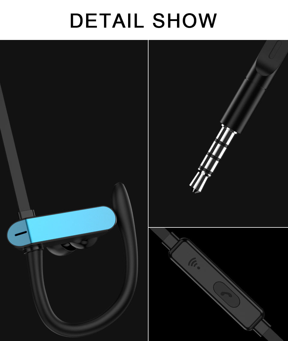 Compatible With Earphone PTM TS27 Sport Running Anti Drop Headset Ear Hook Stereo Earbuds With Mic Headphone For Phone Xiaomi Universal