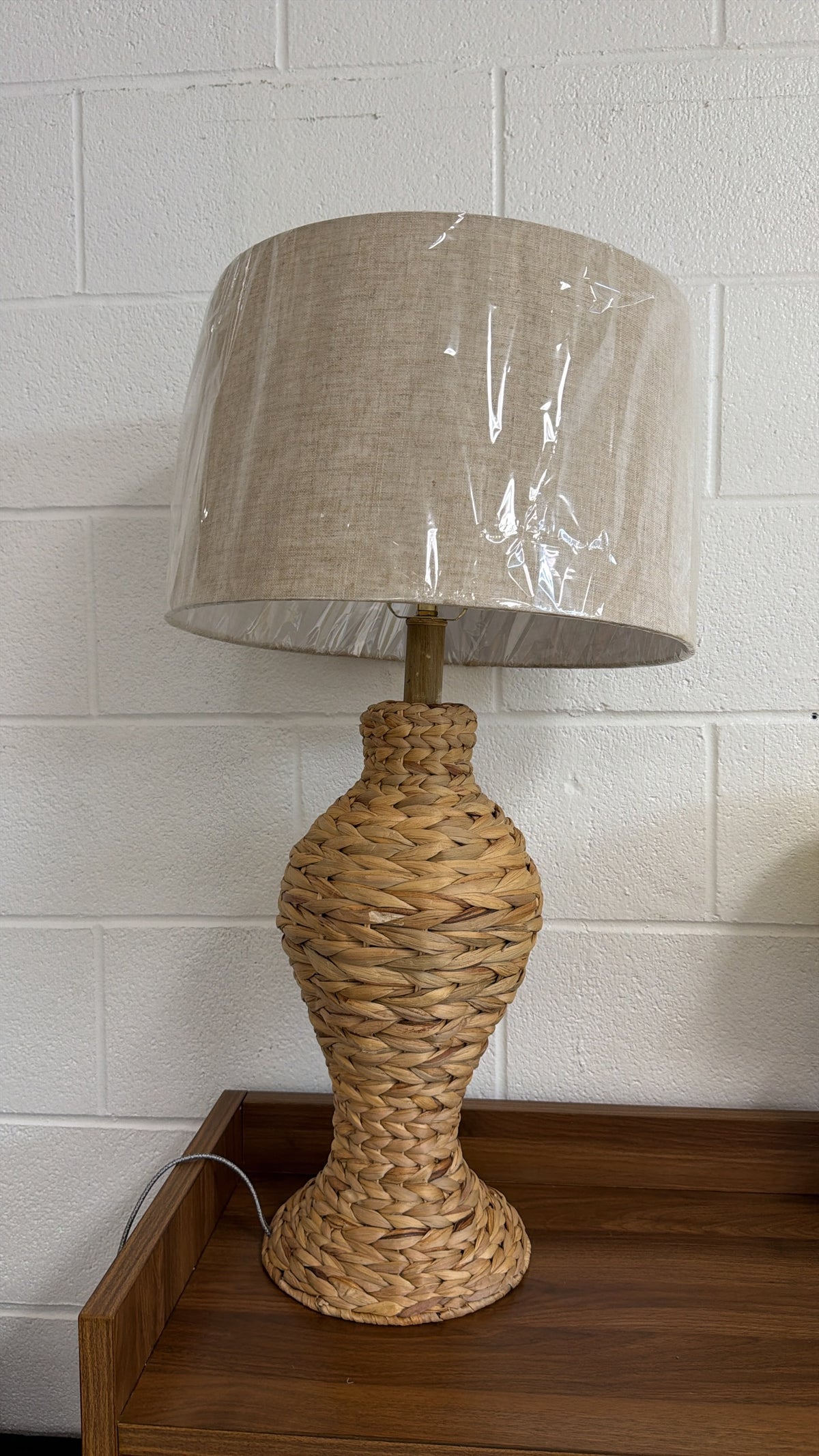 Woven Rattan Table Lamp with Shade