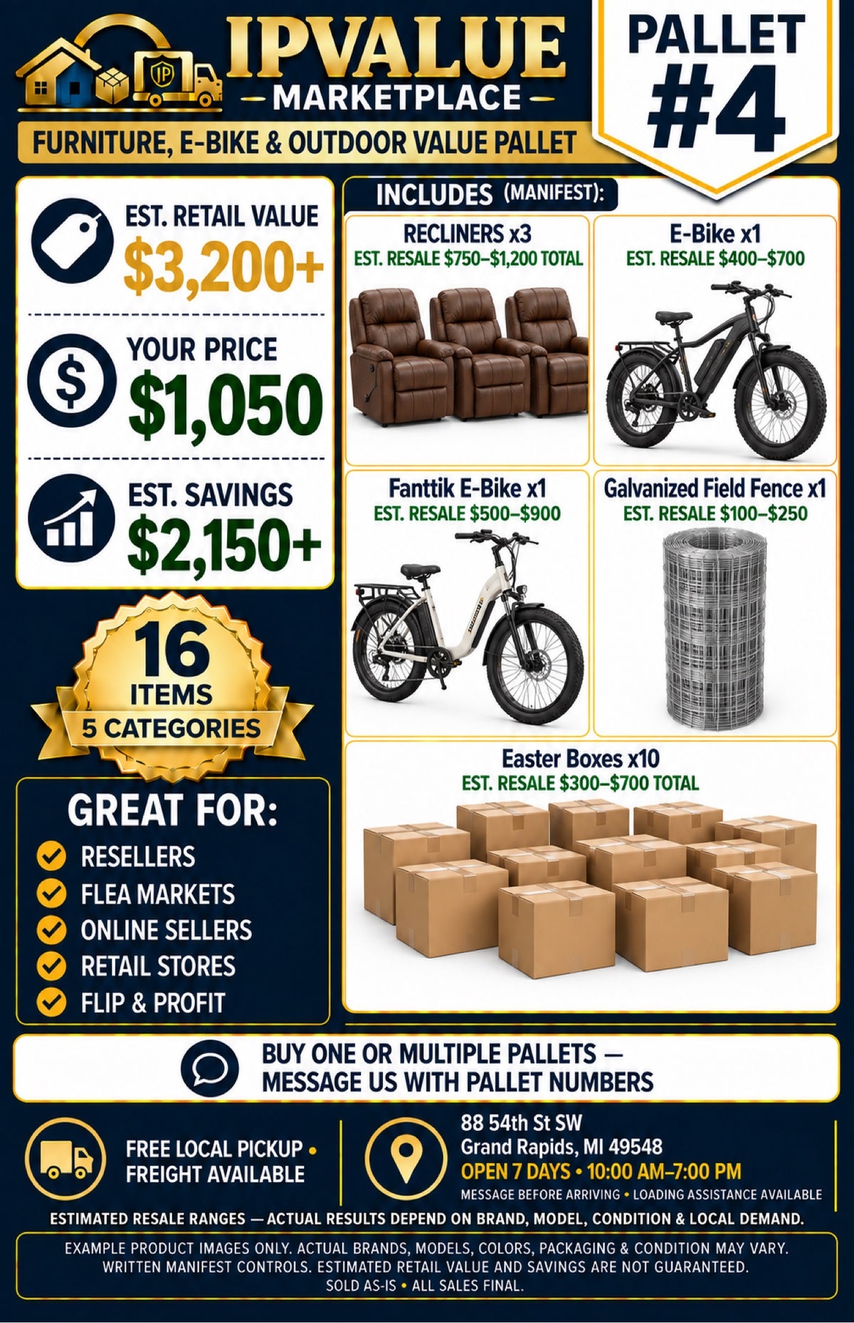 Pallet #4 — Furniture, E-Bike & Outdoor Value Pallet (Manifested)