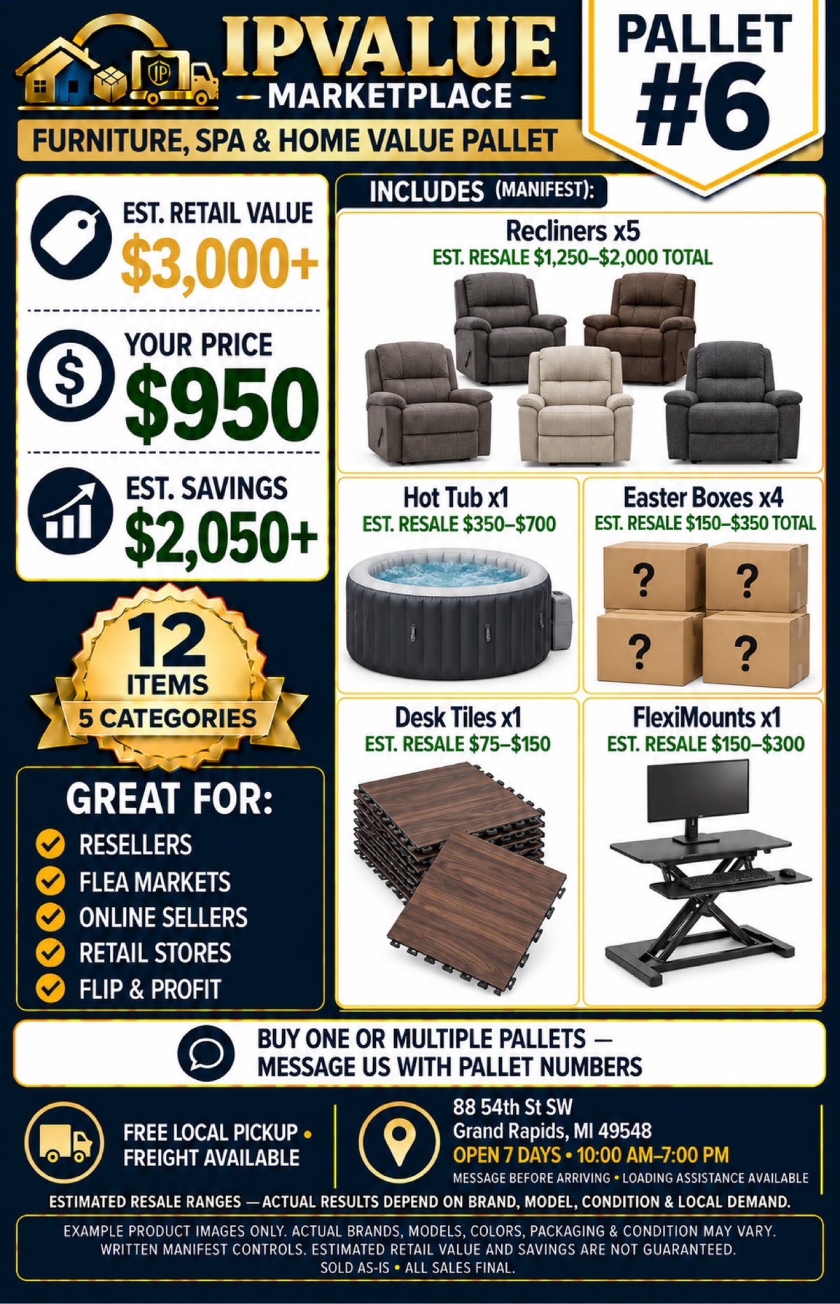 Pallet #6 — Furniture, Spa & Home Value Pallet (Manifested)