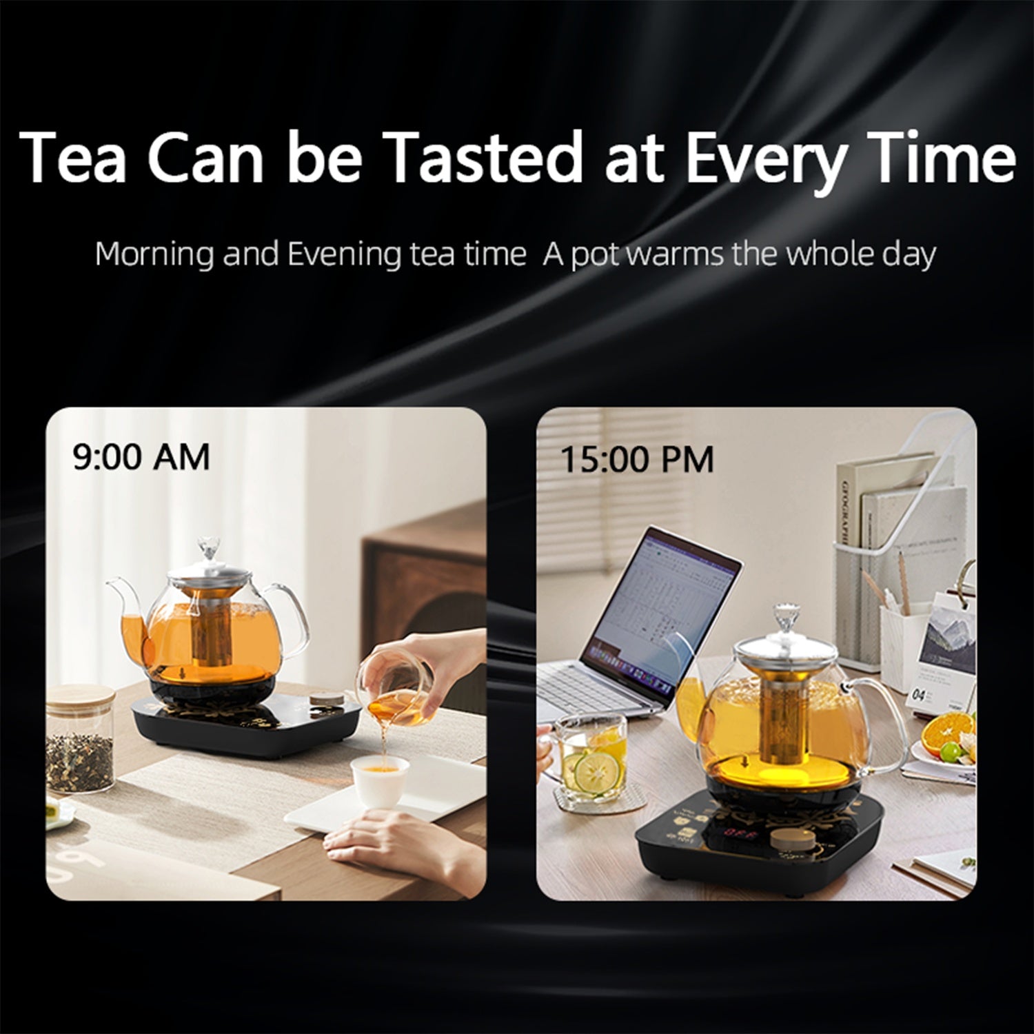 Professional Multi-functional Glass Teapot 800ml Fast Heating Cooking And Brewing Integrated Electric Kettle With Stainless Steel Filter