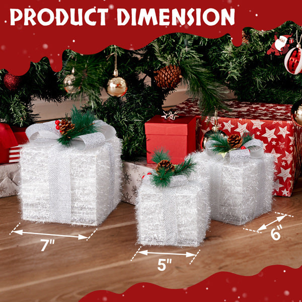 White Christmas Lighting Gift Box