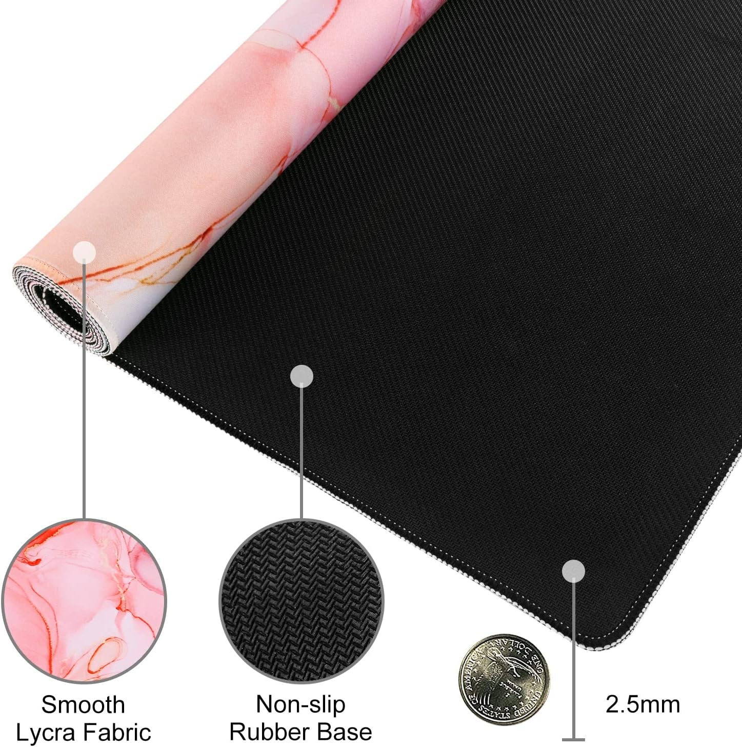 Large Gaming Mouse Pad, Non-Slip Rubber Base Water-Resistant Mousepad Desk Mat for Computer Keyboard, 35.4
