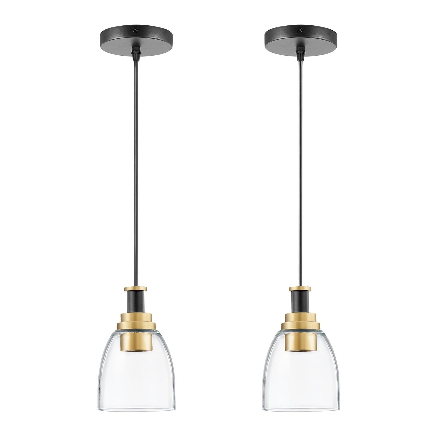 Pendant Light 1-Light Pendant Lighting With Glass Shade Adjustable Height
