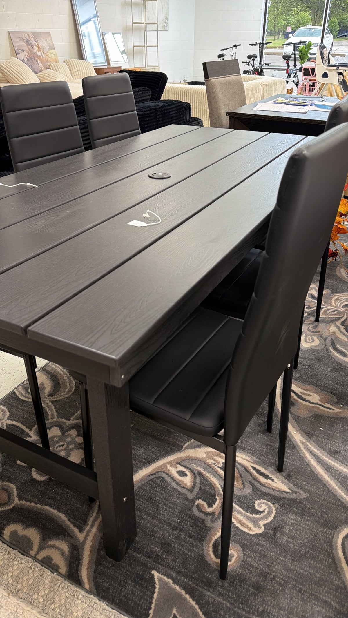 Modern Black Dining Table Set