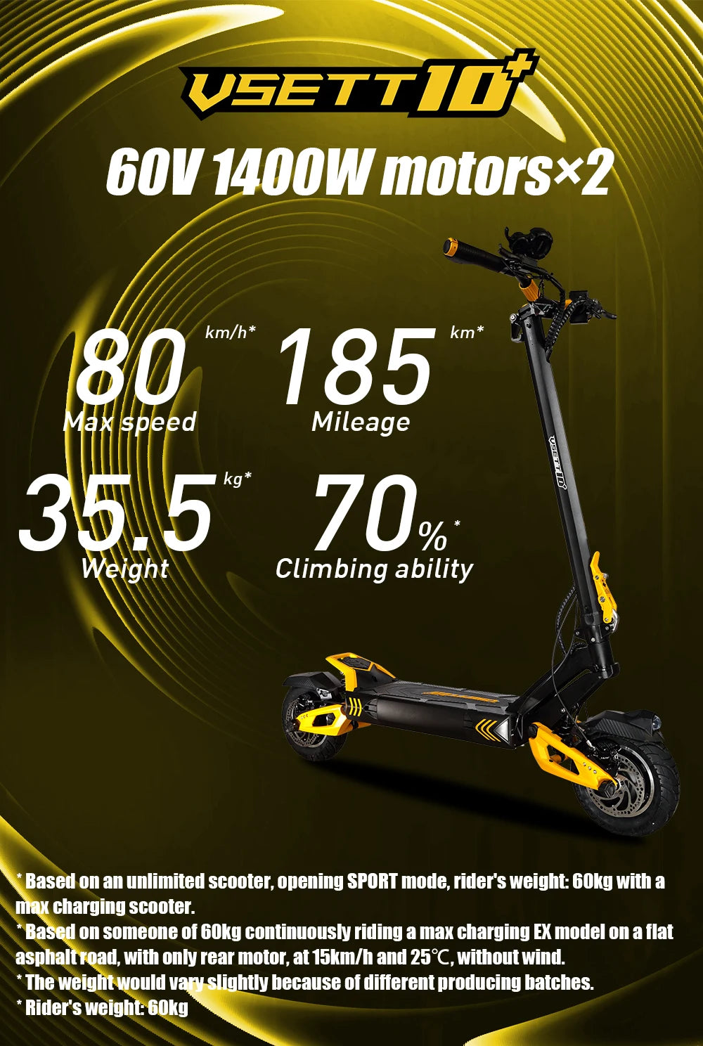 VSETT 10+ 10 Inch Off-Road Electric Scooter VSETT10+ Upgraded ZERO 10X Hoverboard Double Drive 60V 2800W Dual Motor VSSET MACURY