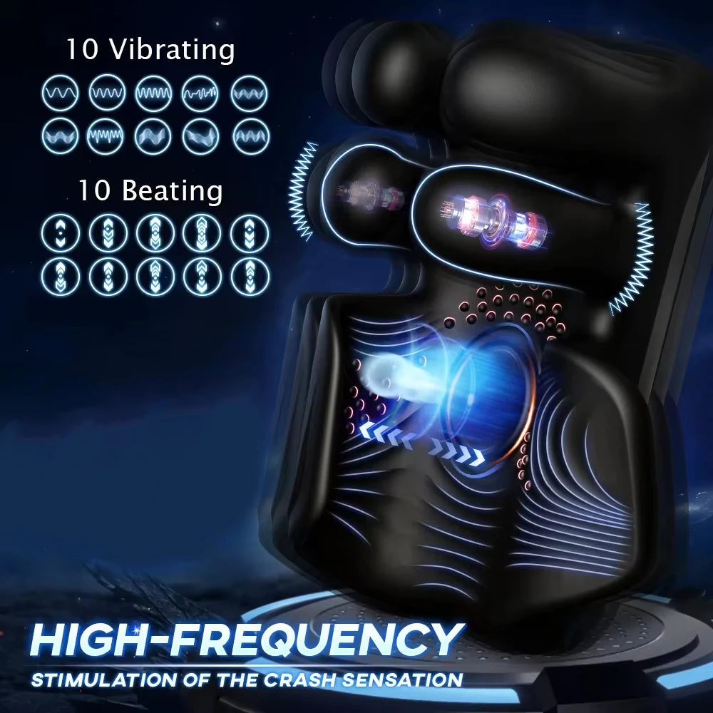 Male Masturbator Sex Toys for Men Penis Stroker Glans Mens Vibrator with Clamping Vibrating Modes Penis Trainer Blowjob Toy