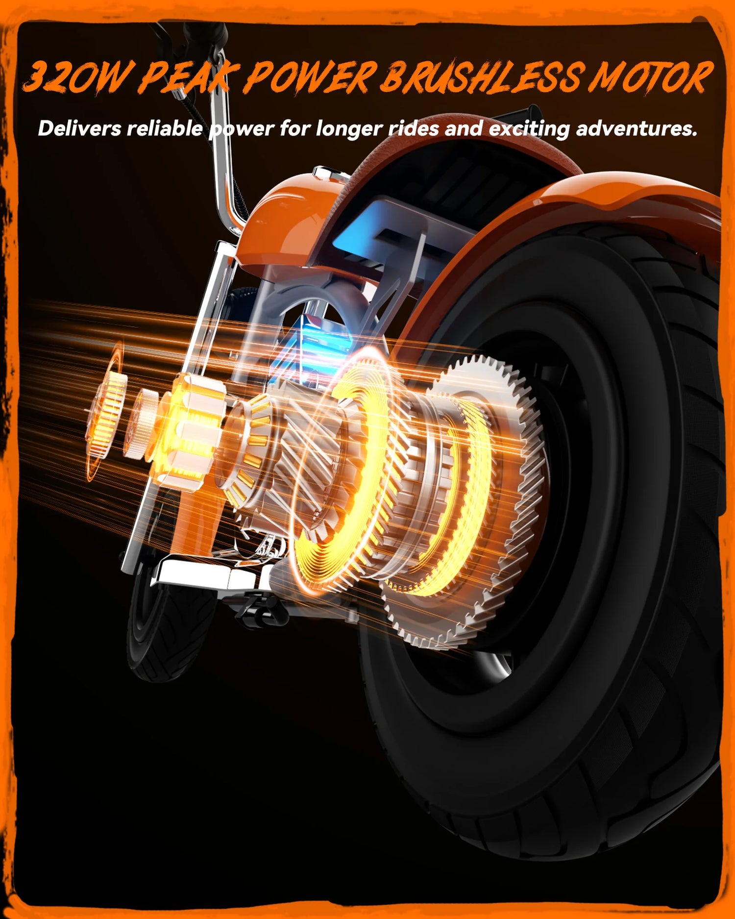 18V Electric Dirt Bike 160W Motor Retro Motocross 10mph Fast Speed with LED Lights Orange for Kids