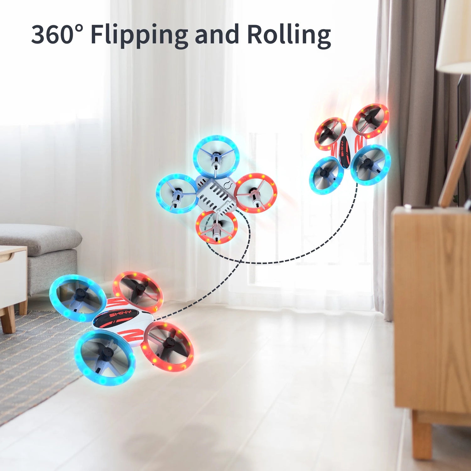 DC11 Mini Drone for Kids and Beginners, RC Nano Quadcopter with LED Lights, Demo Mode, Altitude Hold, , 3 Batteries, Orange