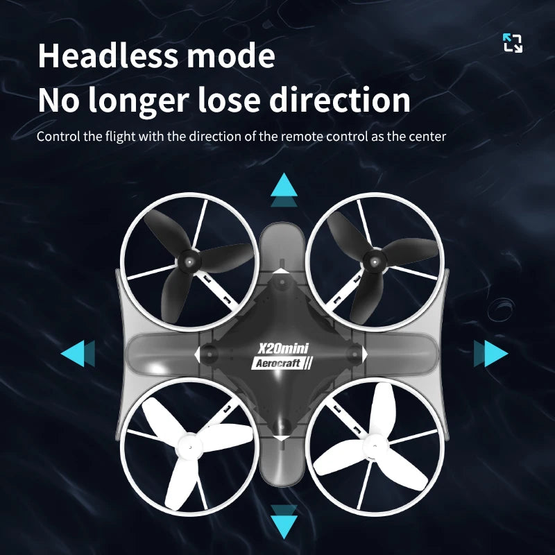 New X20 Mini Drone Rotating Colorful Light Quadcopter Drone RC Aircraft Quadcopter Mini UAV Toy Helicopter Kid Gift Toys UFO