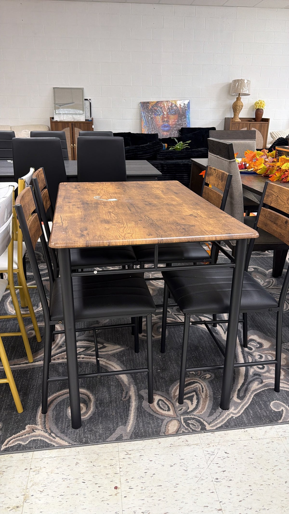 Rustic Brown Dining Table Set