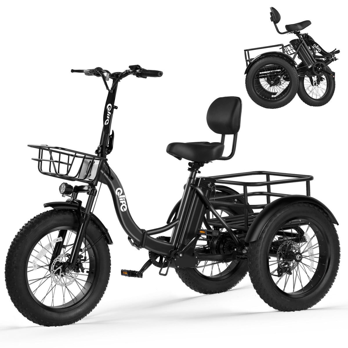 Qlife TRIKER PLUS Electric Bike — Fat Tire Electric Trike
