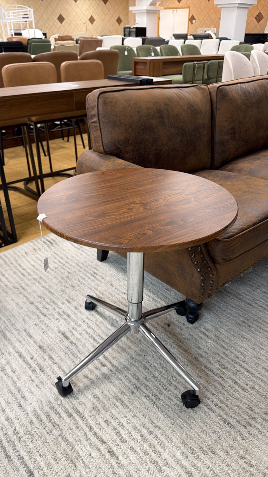 Round Adjustable Height Side Table