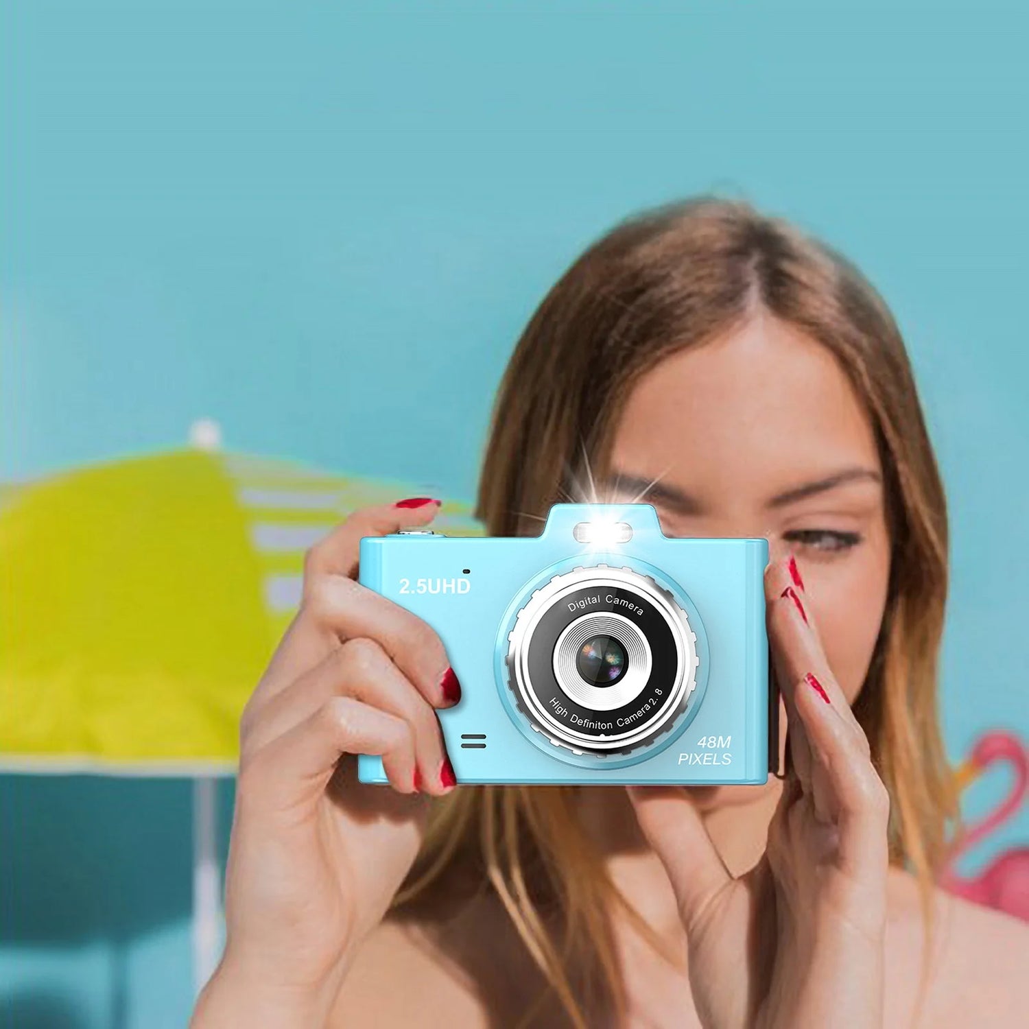 Digital Cameras 2.8-Inch 4800W High-Definition Large Screen 8X Digital Zoom Capables of Taking Photos Small Digital Motion Cameras Holiday Savings Gifts