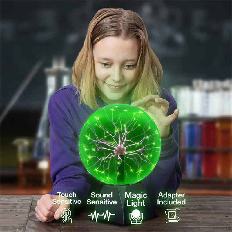 3/4/5/6/8Inch Novelty Magic Plasma Ball Light Touch Night Light Glass Plasma Lamp Kids Gift Christmas Party Decor Table Lights