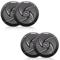 PLMRS5B 5.25-In Waterproof Low Profile Marine Speakers, Black (4 Speakers)