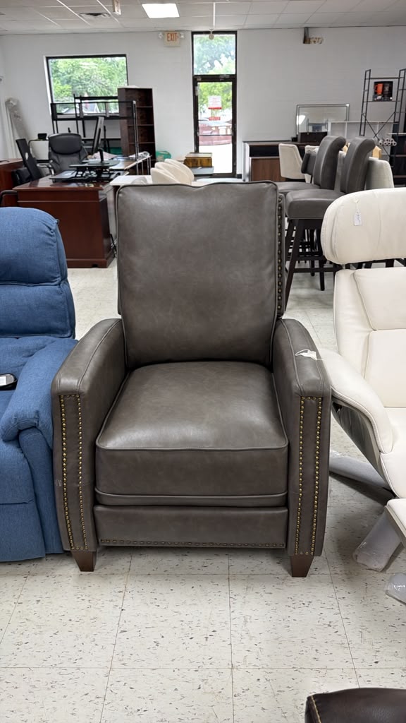 Classic Brown Leather Recliner Chair
