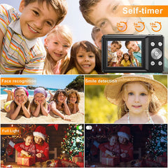 HD 1080P Digital Camera 2.4 Inches Rechargeable Cameras with 16X Zoom Compact Camera 44MP Cameras for Kids Girls Camera Digit