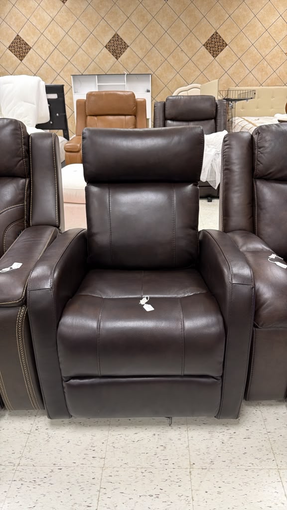 Luxury Brown Leather Recliner Chair
