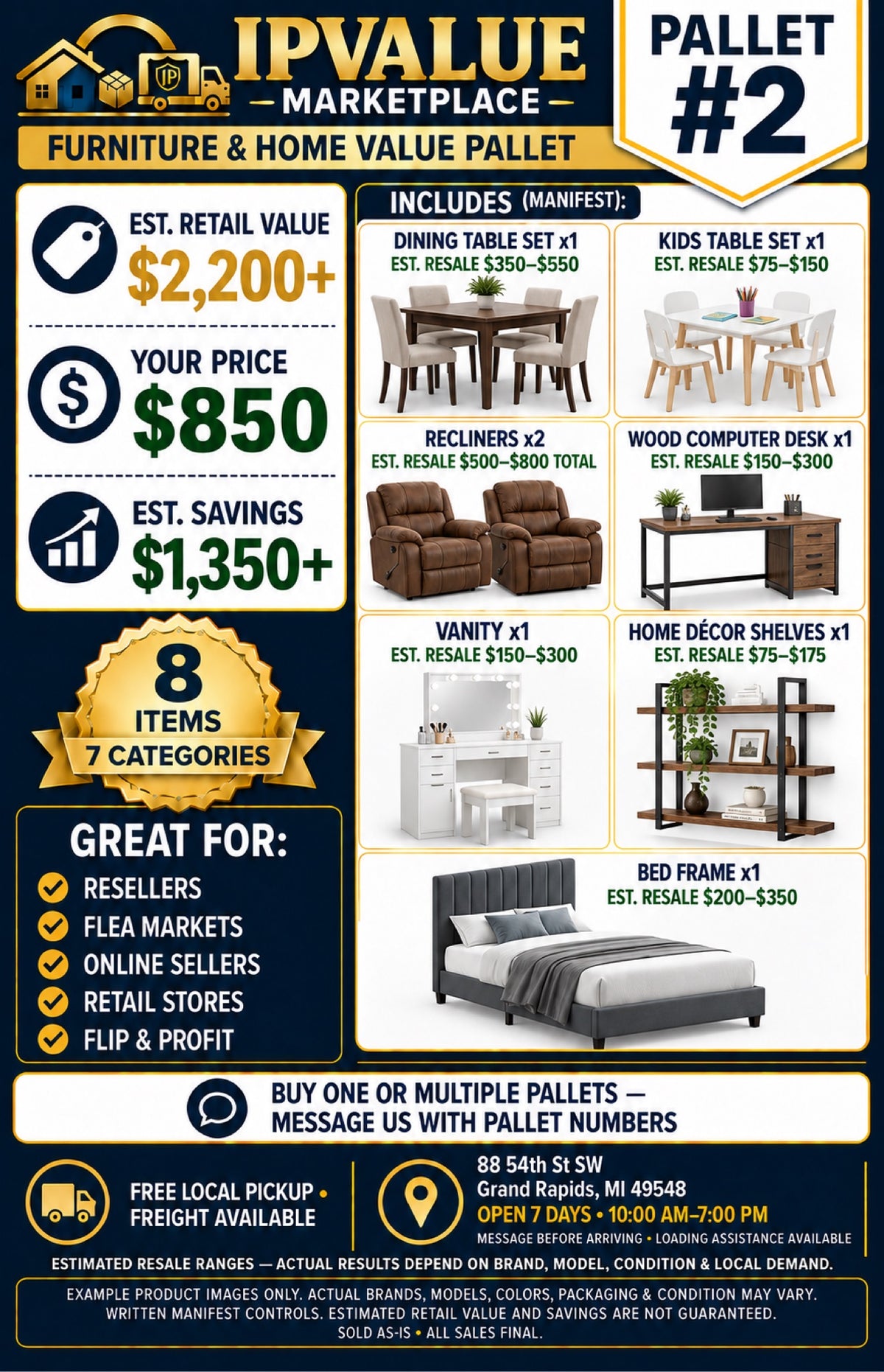 Pallet #2 — Furniture & Home Value Pallet (Manifested)