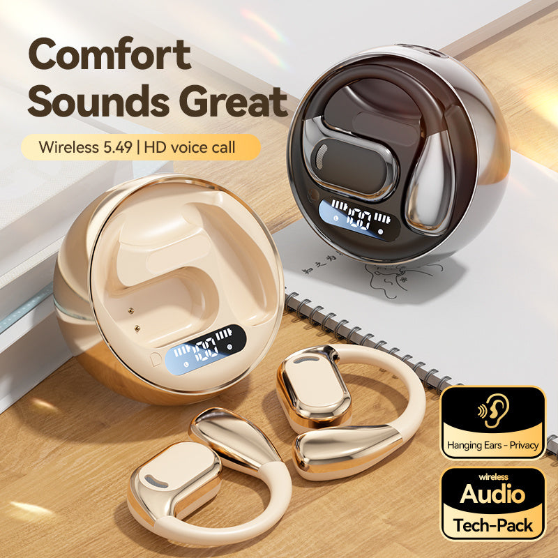 Fall Open - Ear Weireless Earphone, Lightweight Earphone With Charging Case, Noice Cancelling Bluetooth - CompatibleStereo Earbuds For Sports, Gaming, Calling, Busines