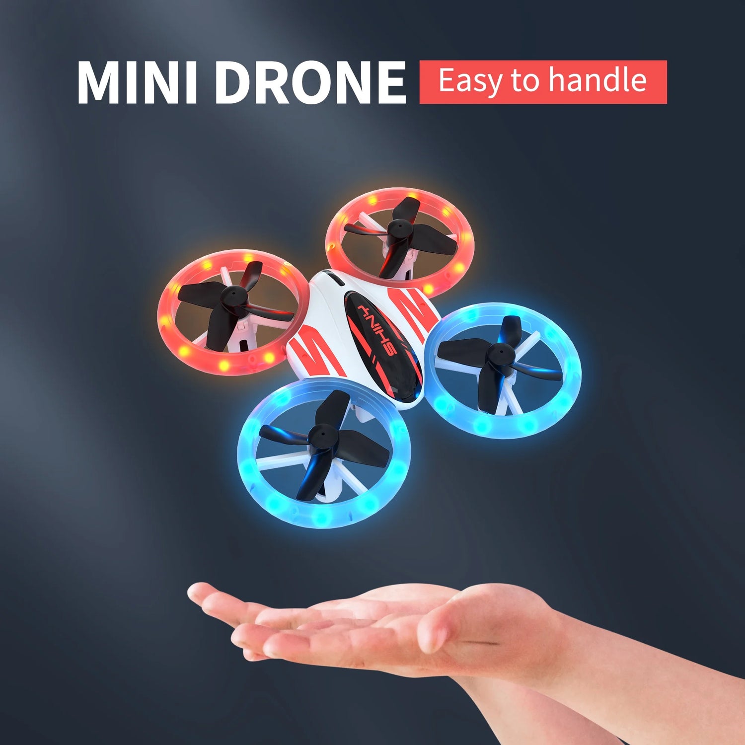 DC11 Mini Drone for Kids and Beginners, RC Nano Quadcopter with LED Lights, Demo Mode, Altitude Hold, , 3 Batteries, Orange