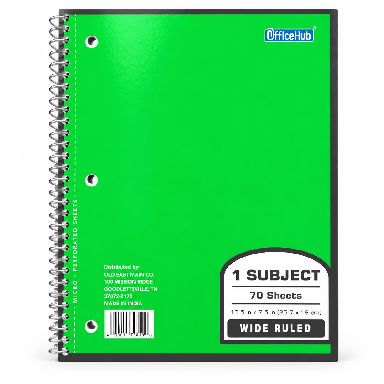 college ruled notebook