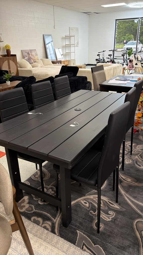 Modern Black Dining Table Set