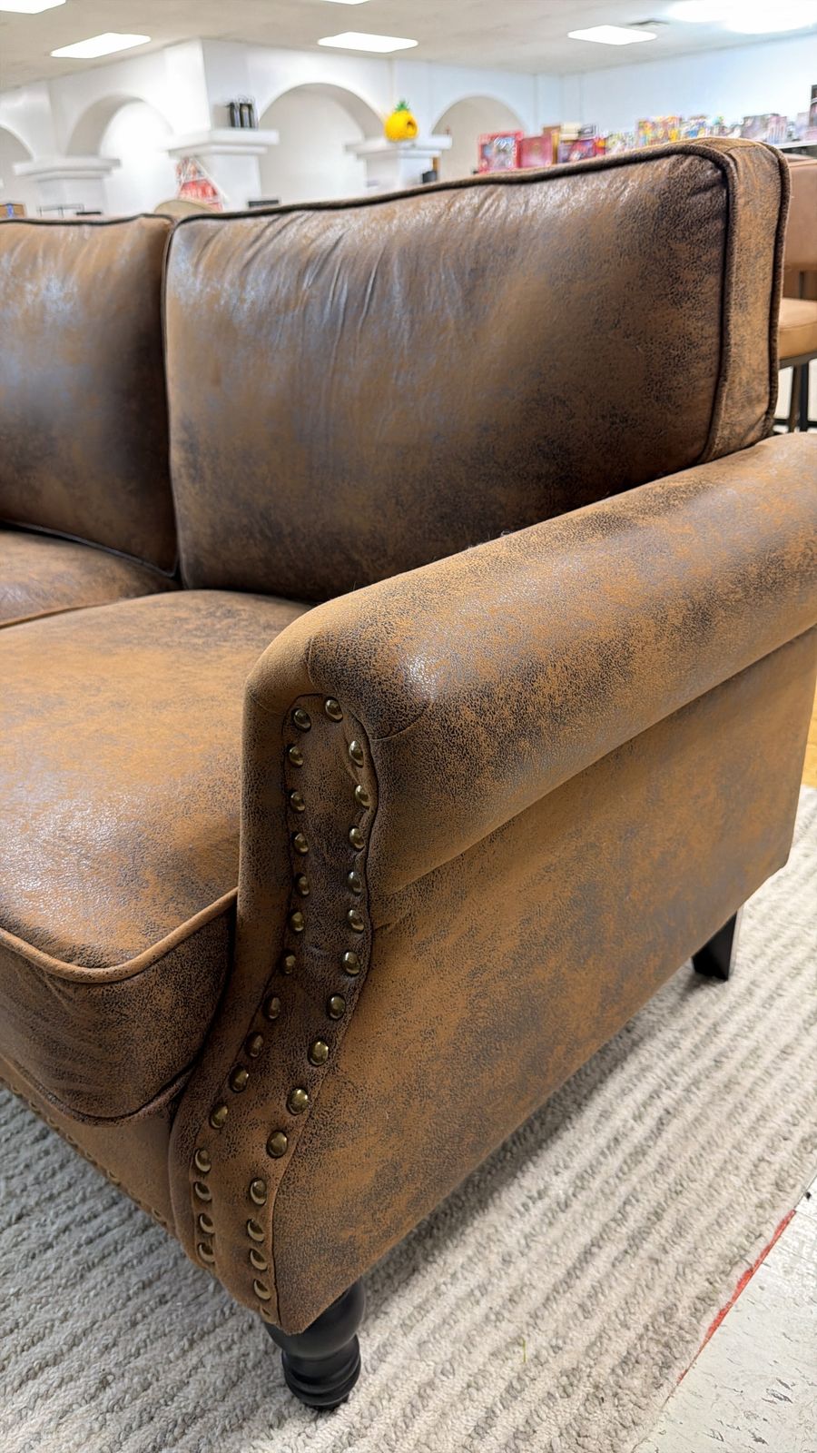 Vintage Brown Leather Sofa