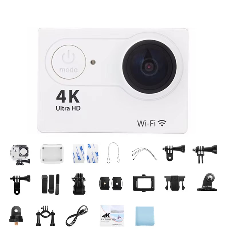 Ultra HD 4K Action Camera 720P/30FPS Wifi Underwater Cameras Waterproof Helmet Bicycle Video Recording Cameras Outdoor Sport Cam