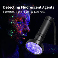 51/100 LED UV Flashlight Pet Urine Stain Detector Portable Torch Lamp Money Verification Purple Light Multifunctional Tool