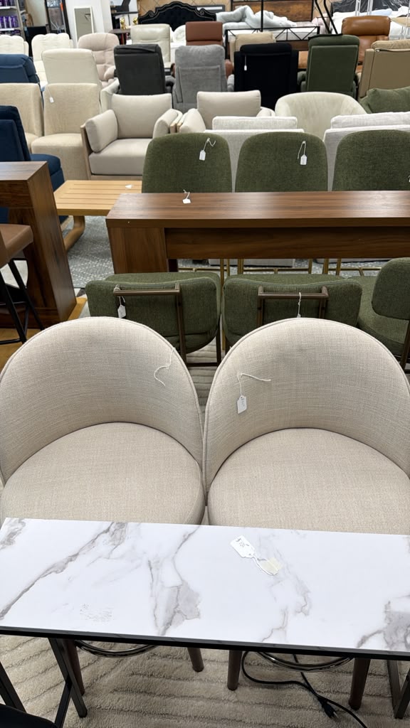 Modern Beige Upholstered Chairs Set