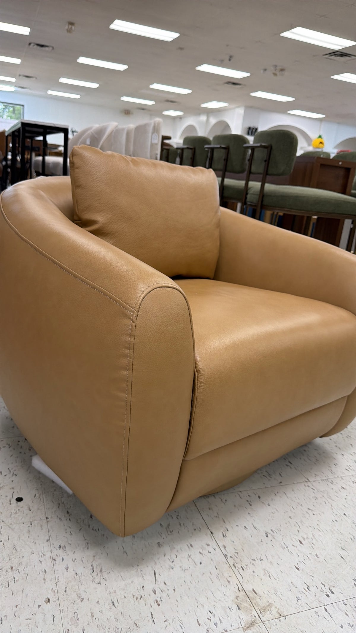 Contemporary Tan Upholstered Armchair