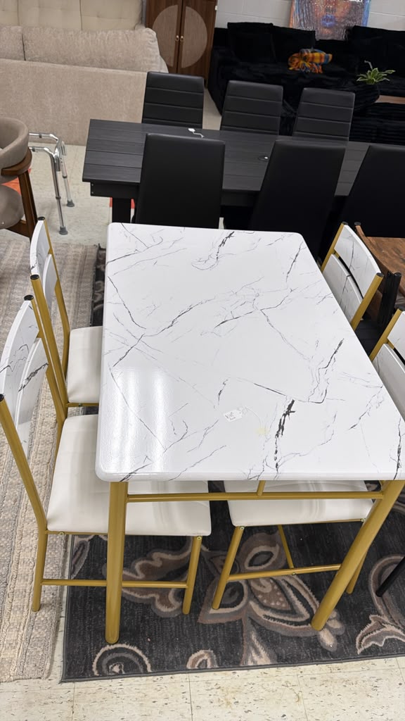 Marble Top Dining Table Set