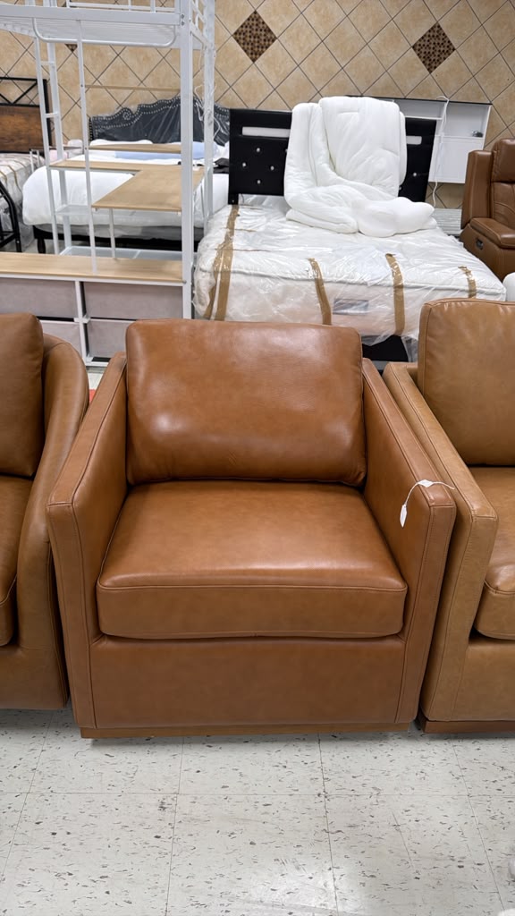 Premium Brown Leather Armchair