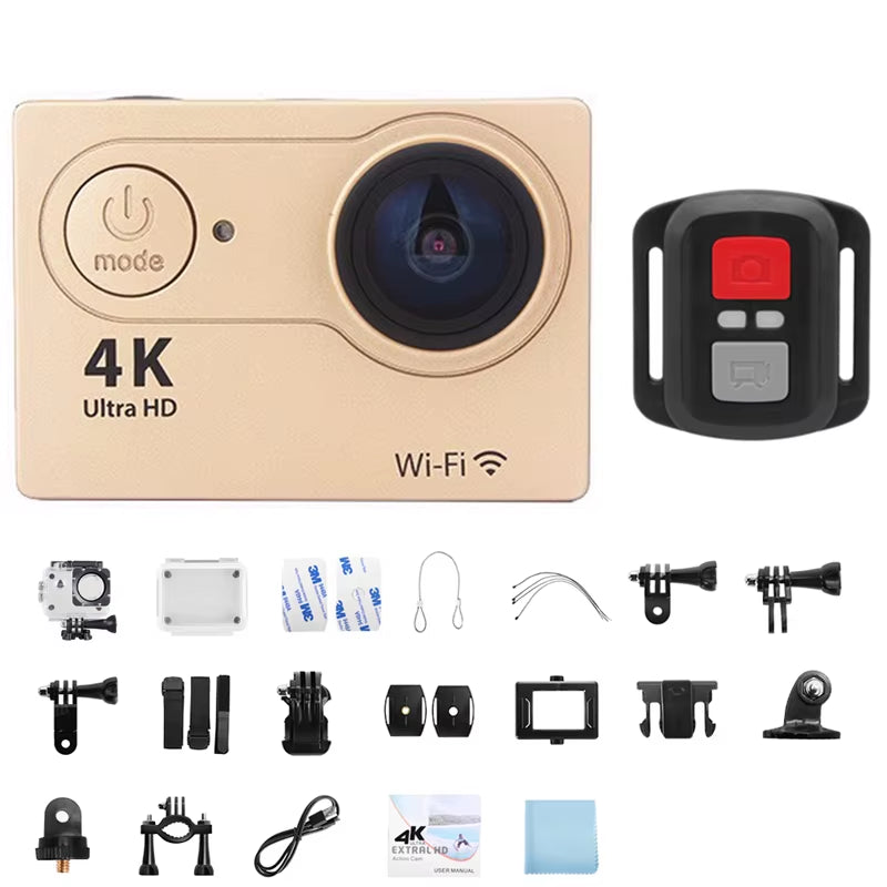 Ultra HD 4K Action Camera 720P/30FPS Wifi Underwater Cameras Waterproof Helmet Bicycle Video Recording Cameras Outdoor Sport Cam