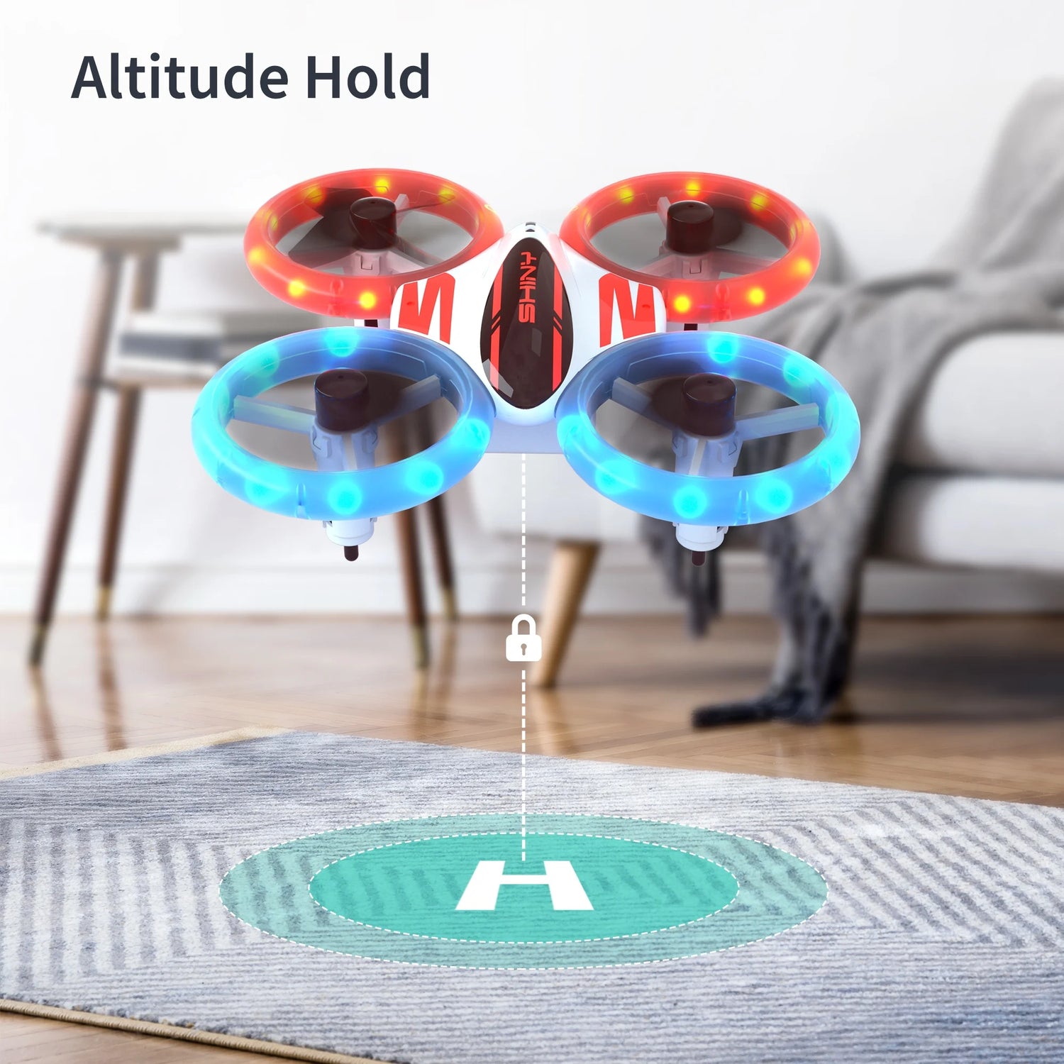DC11 Mini Drone for Kids and Beginners, RC Nano Quadcopter with LED Lights, Demo Mode, Altitude Hold, , 3 Batteries, Orange