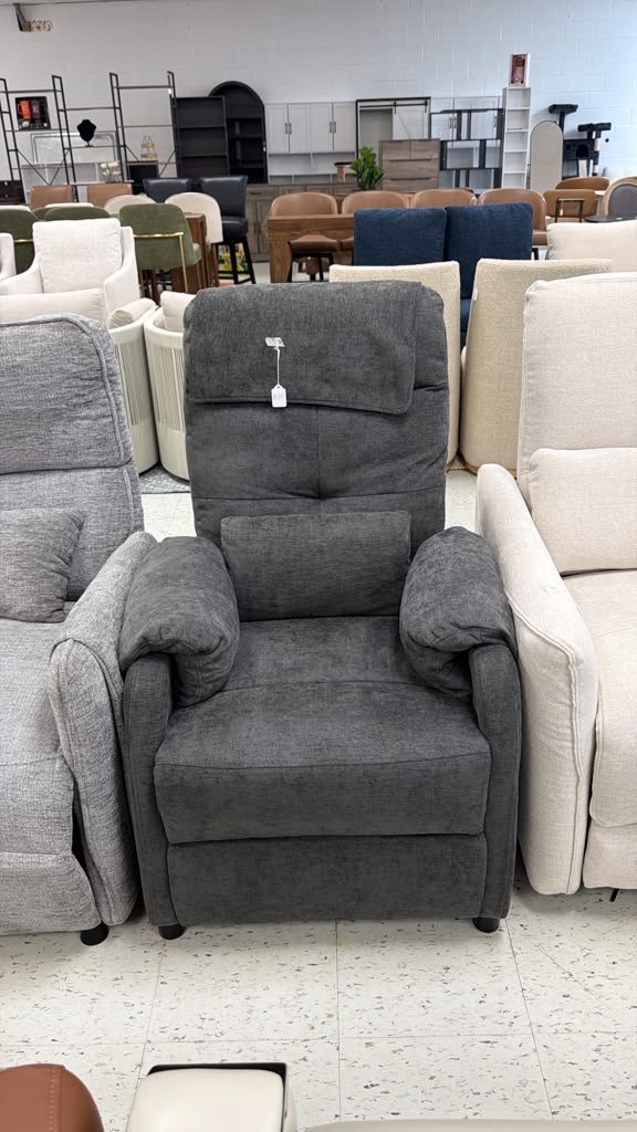 Plush Charcoal Recliner Chair