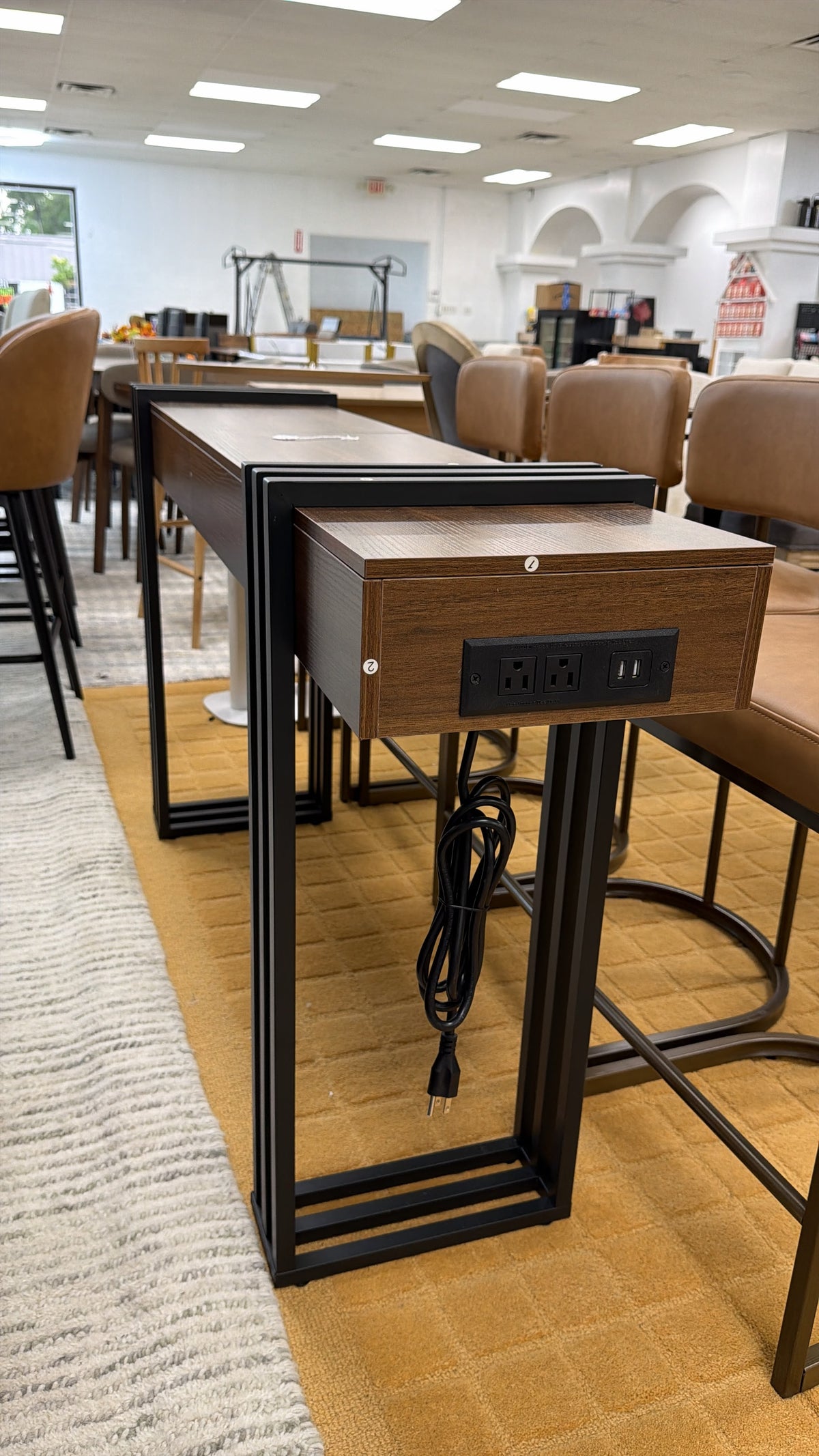 Modern Wood and Metal Console Table