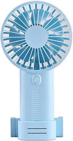 Handheld Fan,With Cell Phone Holder,Ajustable Angle Wind Small,Mini USB Fan Portable Personal Desk Desktop Fan 3 Speed Rechargeable Battery up to 7 Hours for Outdoor,Camping,Hiking,Office(Blue)