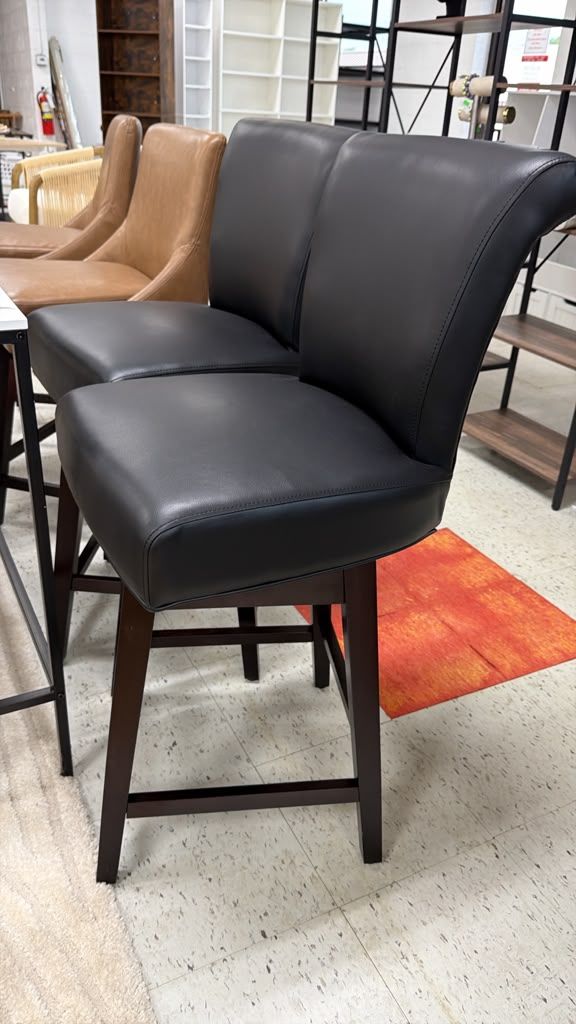 Modern Black Bar Stools Set