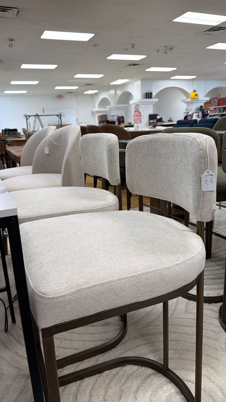 Modern Beige Bar Stool Set