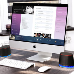 SW102 Computer Speakers, 5Wx2, Deep Bass in Small Body, Stereo 2.0 USB Powered 3.5Mm Aux Multimedia Speakers, Built-In Bottom Bass Radiators, PC Laptop Desktop Speakers, Black