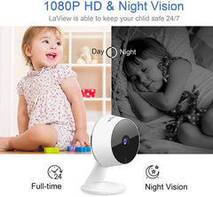 Security Cameras 4 Pieces, Home Security Camera Indoor 1080P, Wi-Fi Cameras for Baby/Pet, Motion Detection, Two-Way Audio, Night Vision