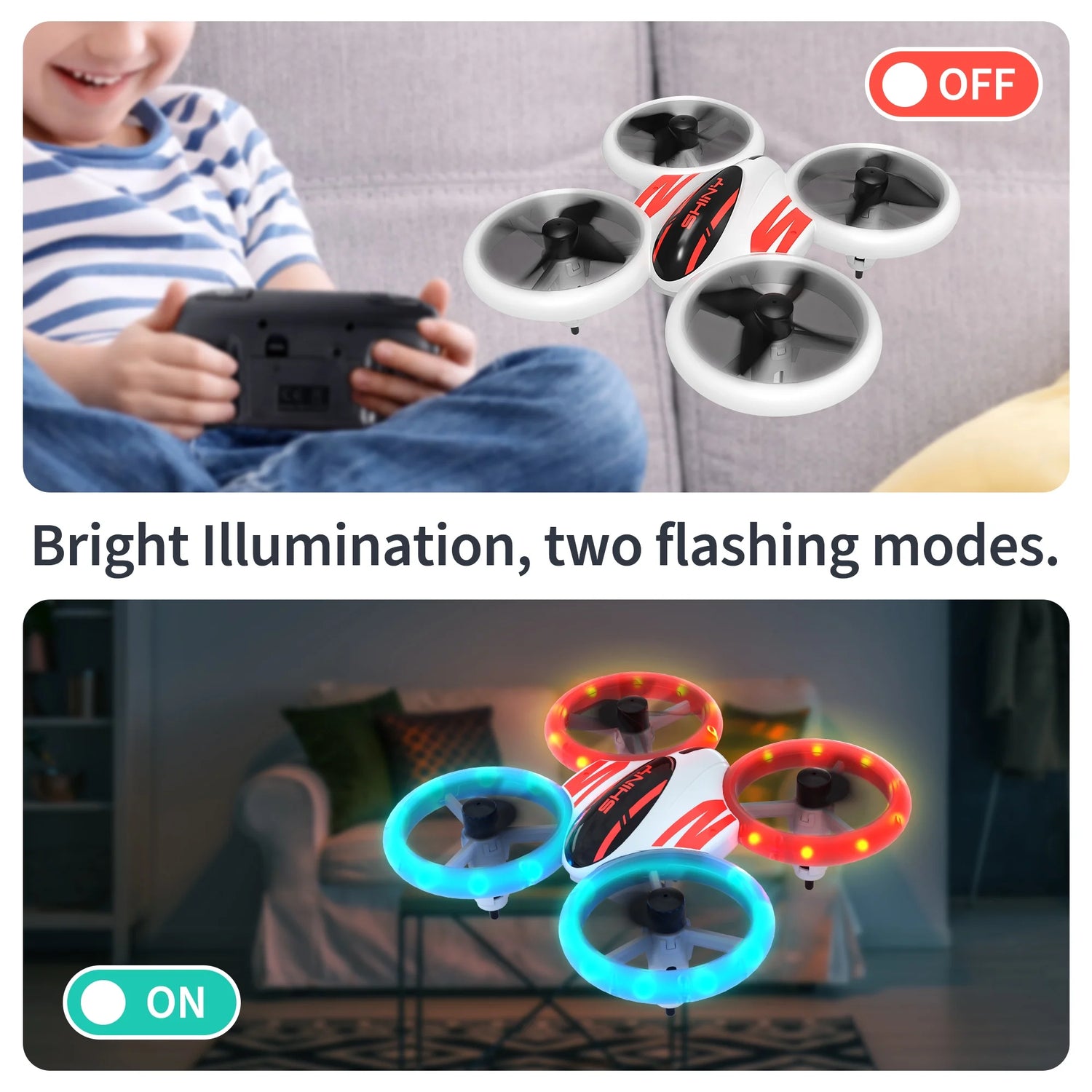 DC11 Mini Drone for Kids and Beginners, RC Nano Quadcopter with LED Lights, Demo Mode, Altitude Hold, , 3 Batteries, Orange
